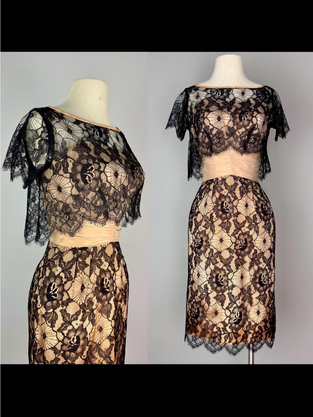 50s/60s Spiderweb Lace Wiggle Dress